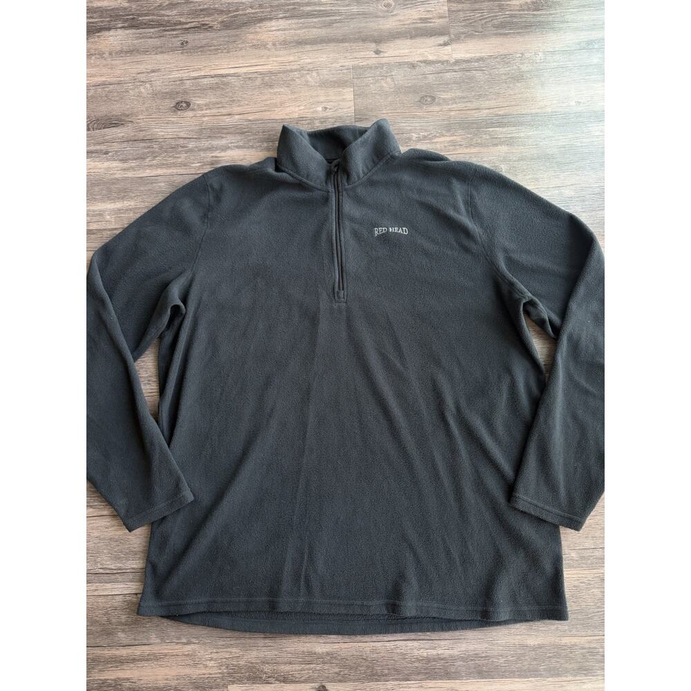 Red Head Fleece Full Zip Jacket Mens 2X Black Embroidered Logo Outdoors Hunting